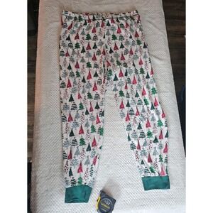 Place Women's‎ Christmas Tree Pajama Pants Cuffed Elastic Waist Size XL
